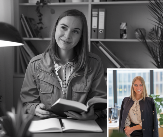 Two business student girl