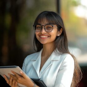 Young Woman with Tablet Young Woman with Tablet